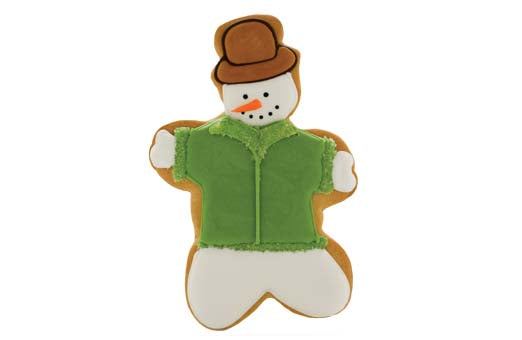 Green Buttoned Snowman Party Favor