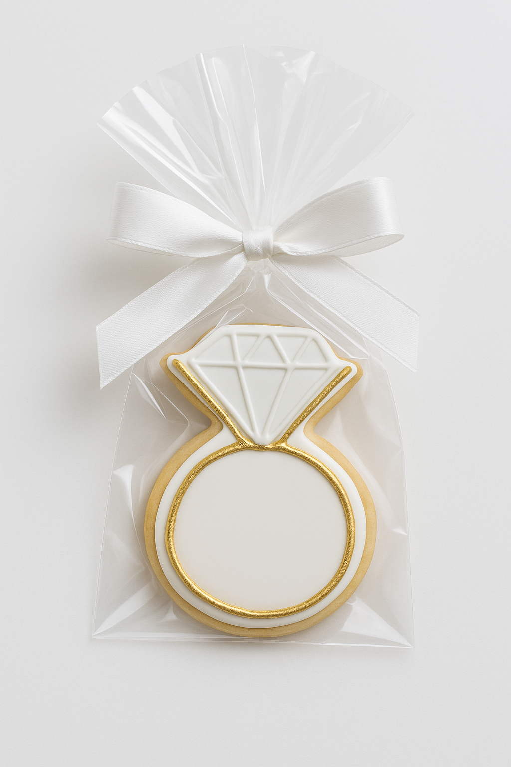 Hand Decorated Wedding Ring Cookie