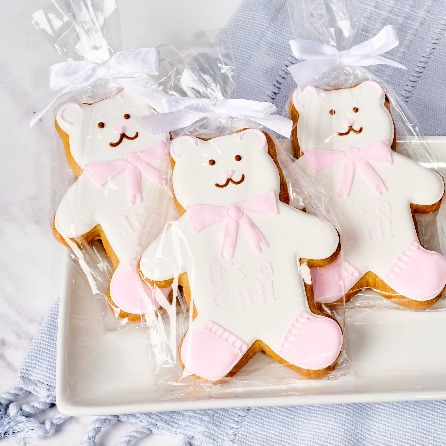 Baby Girl Bear Party Favor Individually Wrapped