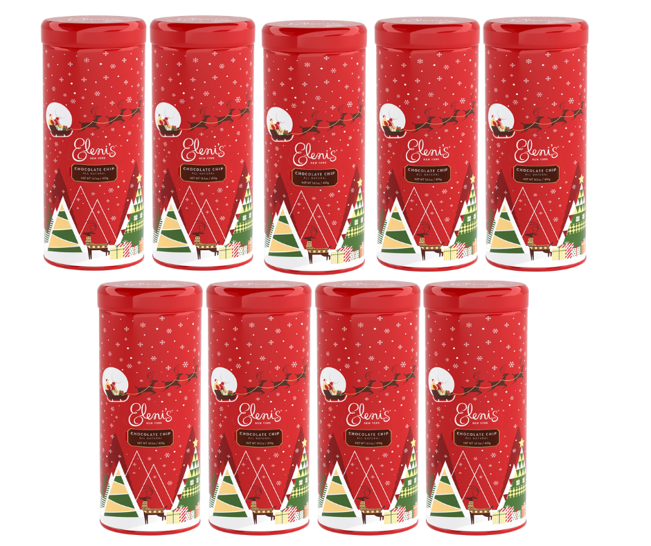 Santa Claus Chocolate Chip Cookie Gift Tin Set - 9 Pack