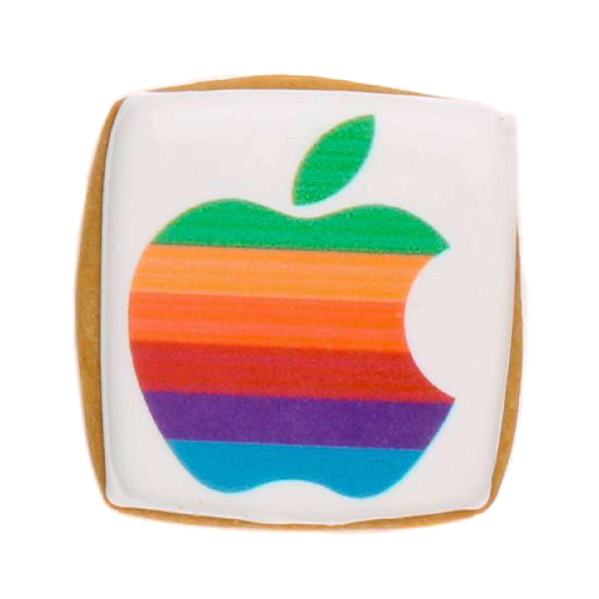 Apple Rainbow Printed Logo Cookie