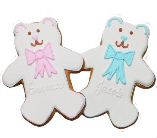 Custom Baby Bear Twin Party Favor Cookies