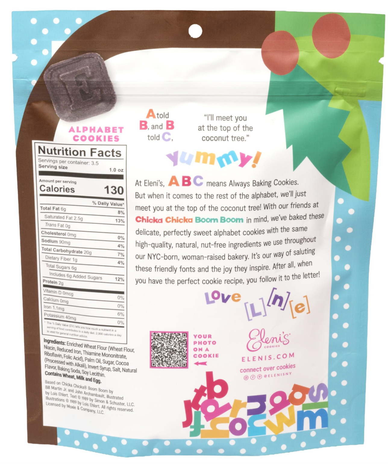 Chicka Chicka Boom Boom Alphabet Cookies Chocolate Pouch