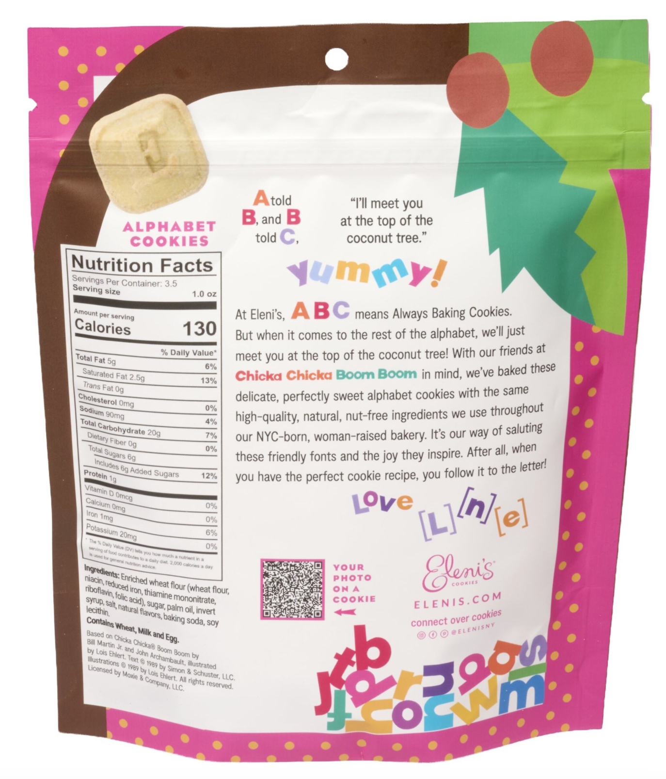 Chicka Chicka Boom Boom Alphabet Cookies Vanilla Pouch