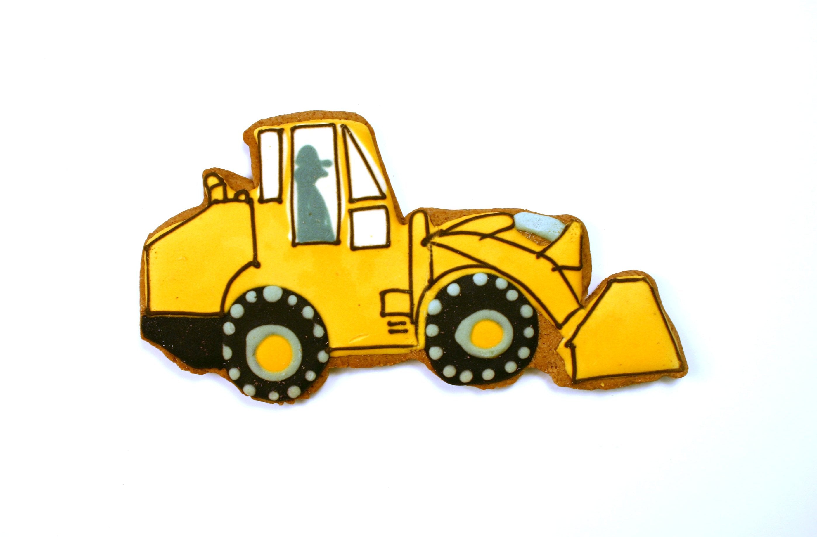 Custom Bulldozer Party Favor Cookie